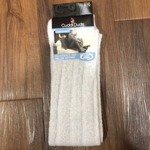 Over-the-knee fuzzy socks.